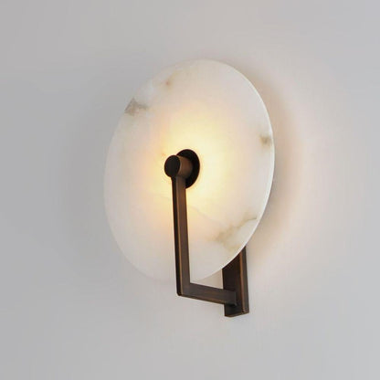 Maxim Lighting 18201WADBZ Quarry LED Wall Sconce Illuminated Showing Warm Glow Through Alabaster Shade