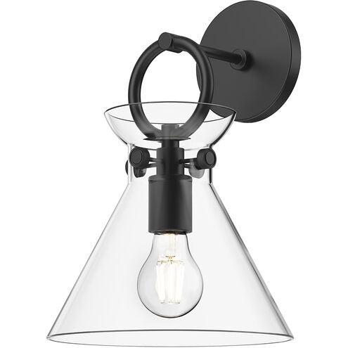 Alora Mood WV412509MBCL Emerson 1 Light 8.75 inch Matte Black Bath Vanity Light Wall Light in Clear