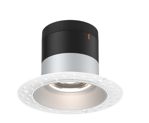 Dals Lighting RC04-CC-20-RGAZ-TL Versa 4" LED Sloped Recessed Downlight, Selectable Wattage 16W, 20W, 24W, Multi-Color Temperature, 2,200 Lumens, Voltage 120-347V, Alzak, Trimless