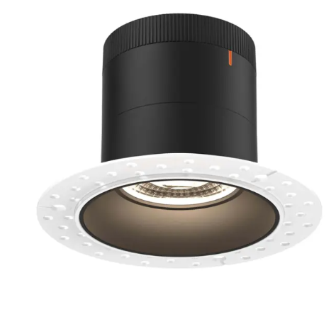 Dals Lighting RC04-CC-60-RGBK-TL 4" LED Sloped Recessed Downlight, Selectable Wattage 16W, 20W, 24W, Multi-Color Temperature, 2,200 Lumens,  60° Beam Angle, Voltage 120-347V, Black Reflector / Trimless