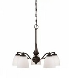 Nuvo 60-5143 Patton Chandelier Light, Arms Down, Wattage 60W, Prairie Bronze