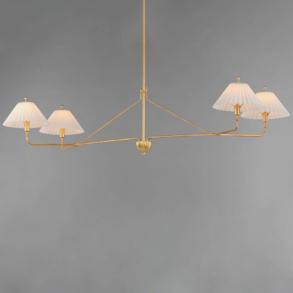 Maxim Lighting 18314SWGL Kismet 4 Light Gold Leaf Linear Pendant - Angled View on Grey Background