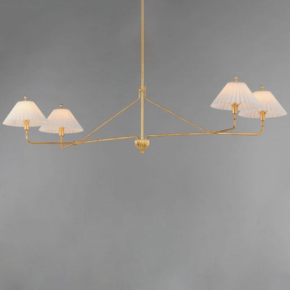 Maxim Lighting 18314SWGL Kismet 4 Light Gold Leaf Linear Pendant - Angled View on Grey Background