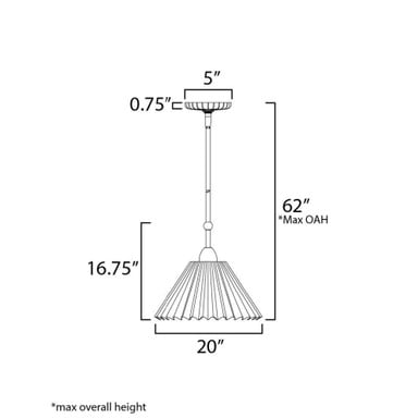 Maxim Lighting 18319SWGL Kismet Pendant - Dimensions Diagram
