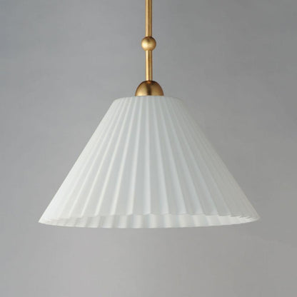 Maxim Lighting 18319SWGL Kismet Pendant - Angled View of Satin White Pleated Glass Shade