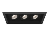 Eurofase Lighting TE113GU10-01 4-in MR16 Recessed Light with Trim, 3-Light, GU10, Wattage 150W, Voltage 120V, Black/Black Finish