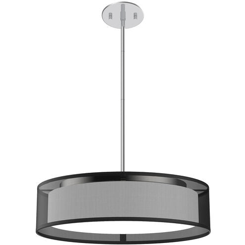Kuzco Lighting PD7916-BOR-5CCT Dalton LED 16 inch Black Organza Pendant Ceiling Light, Multi-Color Temperature, Wattage 26W