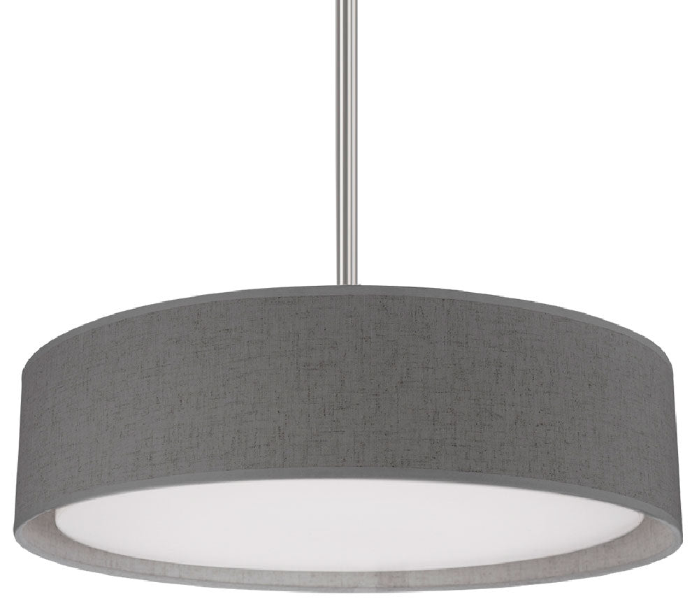Kuzco Lighting PD7916-GY-5CCT Dalton LED 16 inch Gray Textured Fabric Pendant Ceiling Light, Multi-Color Temperature, Wattage 26W