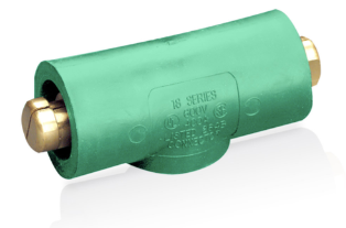 Leviton 18A25-UG 18 Series Single Pole Cam Type Adapter, Double Male, 400A Max, Green Finish