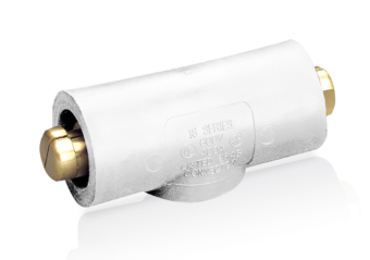 Leviton 18A25-UW 18 Series Single Pole Cam Type Adapter, Double Male, 400A Max, White Finish