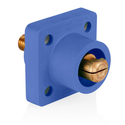 Leviton 18R21-UB 18 Series Male Receptacle, 90-Degree, #2 - 4/0 AWG, 0.75" Threaded Stud