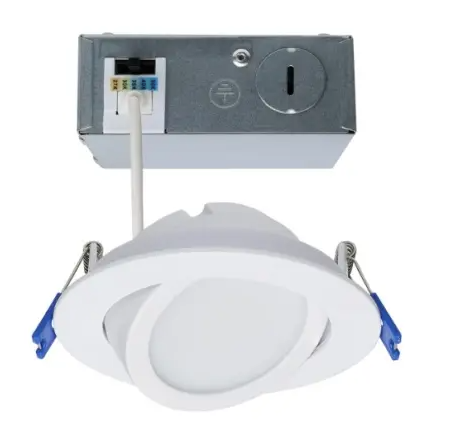 SATCO S11879 LED 6-in Directional Low Prof Downlight, Wattage 14W, Voltage 120V, Multi-Color Temperature, White