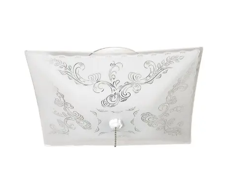 Nuvo 60-6113 12" Flush Mount Ceiling Light w/ Pull Chain, 2 Lights, Square, Wattage 60W, White Floral