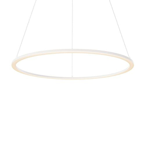 DALS Lighting RGPD24-CC-WH Circa 24" LED Pendant, Multi-Color Temperature, 1500 Lumens, Voltage 120V, Wattage 26W, White Finish