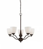 Nuvo 60-5135 Patton Chandelier Light, Arms Up, Wattage 100W, Prairie Bronze