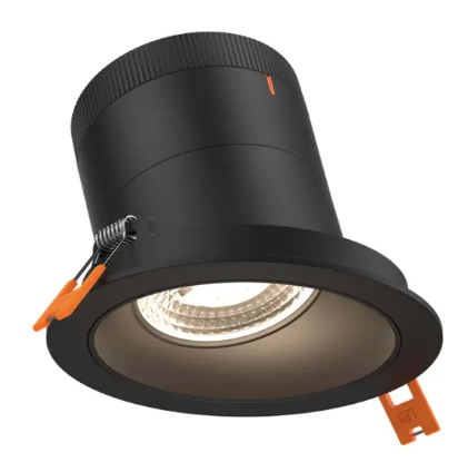 Dals Lighting RC04-CC-60-SLBK-TBK 4" LED Sloped Recessed Downlight, Selectable Wattage 16W, 20W, 24W, Multi-Color Temperature, 2,200 Lumens, 60° Beam Angle, Voltage 120-347V, Black Reflector / Black Trim