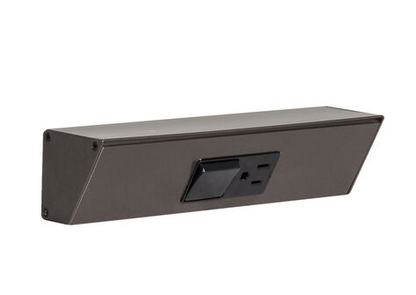Task Lighting TRS9-1B-BZ 9" Angled Power Strip, 1 Black Single Receptacle / Switch, Bronze