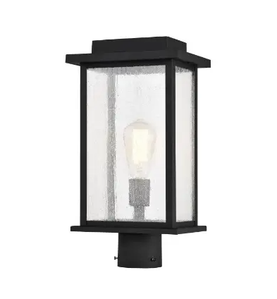 Nuvo 60-7378 17-in Sullivan Outdoor Post Light Fixture w/o Bulb, Voltage 120V, Matte Black