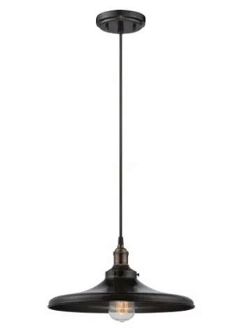 Nuvo 60-5506 Vintage 6.75" Pendant Light Fixture w/ Matching Shade, Wattage 100W, Rustic Bronze