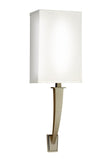 AFX Lighting SHS061807LAJUDACLN Sheridan 19 Inch Tall LED Wall Sconce In Champagne With White Linen Acrylic Shade