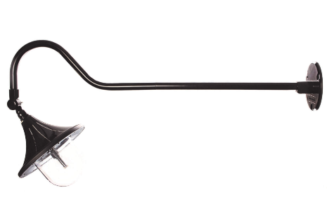 Gama Sonic 119B50044 Plaza Solar RLM Light with Adjustable Gooseneck Arm, Black Finish