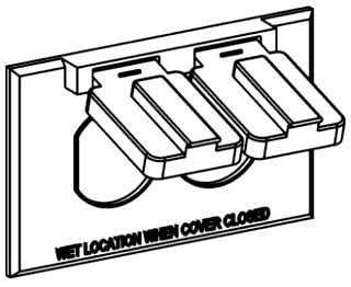 ORBIT 1C-DH-W Duplex 1-Gang Horizontal Weatherproof Cover, White Finish
