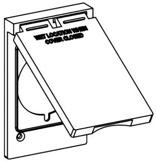 ORBIT 1C-PO40 Electrical Box Cover W/ 40A Power Outlet Opening Zinc Weatherproof One Gang, Gray Finish
