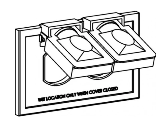 Orbit 1CP-DH-W Duplex Receptacle Horizontal Plastic Weatherproof 1-G Electric Box Cover, White