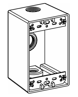 Orbit 1DB100-3 2 5/8" Deep 3 Outlets w/1" Hole Size Weatherproof 1-G Electric Box, Gray