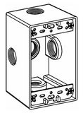 Orbit 1DB50-5X 2 5/8" Deep 5 Outlets w/1/2" Hole Size X-Configuration Weatherproof 1-G Electric Box, Gray