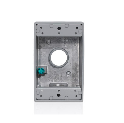 Leviton 1GM73-GY 1-Gang Weatherproof Box, Aluminum, Gray