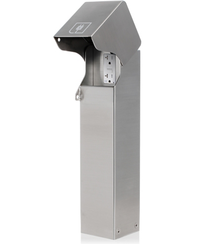 Leviton 1PF18-1S Power Pedestal Kit, Flush Hinge, Surface Mount