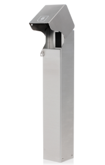 Leviton 1PF24-S 1-Gang 24" Stainless Steel Power Pedestal, Surface Mount, NEMA 3R, Lockable Flush Hinge Top, Self-Closing Lid, Brushed, Stainless Steel