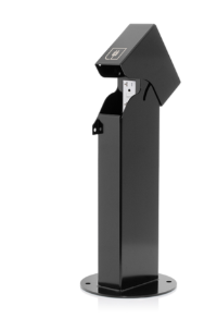 Leviton 1PH18-1E 1-Gang 18" Stainless Steel Power Pedestal Kit, Surface Mount Hinged Top, Black Finish
