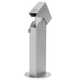 Leviton 1PH18-1S 1-Gang 18" Stainless Steel Power Pedestal Kit, Surface Mount Hinged Top, Brushed
