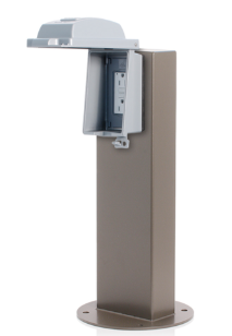 Leviton 1PS18-3Z 1-Gang 18" Stainless Power Pedestal Kit, Surface Mount, NEMA 3R, Bronze Finish