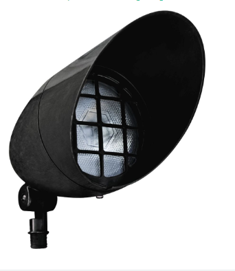 Dabmar Lighting FG23-L25S-27K-B Fiberglass Spot Light, E26, Color Temperature 2700K Spot Hood, Black Finish
