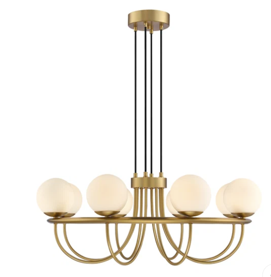 SDQ Lighting PD38808BG Jadekugel 31.5" Modern LED Chandelier Lighting, Wattage 28W, Brushed Gold Finish