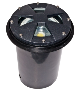 Dabmar Lighting DW4780-L15-RGBW-B  LED Cast Aluminum Drive-Over Well Light, E26, 120V, Color Temperature RGBW, Black Finish