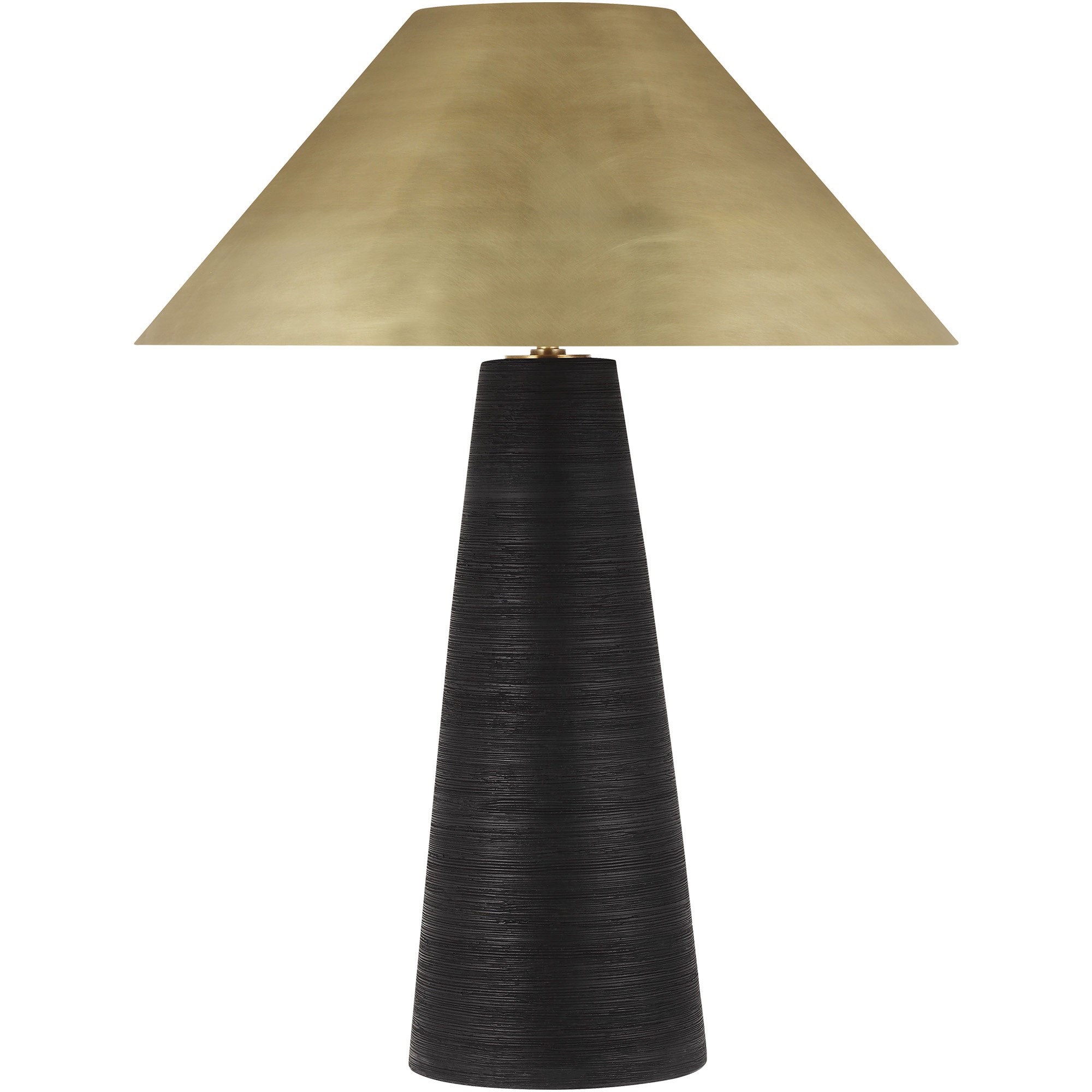 Visual Comfort Architectural 700PRTKRMBNB-LED930 Karam 28.5" Table Lamp, Color Temperature 3000K, 90 CRI, 1100 lumens, Natural Brass/Black Finish