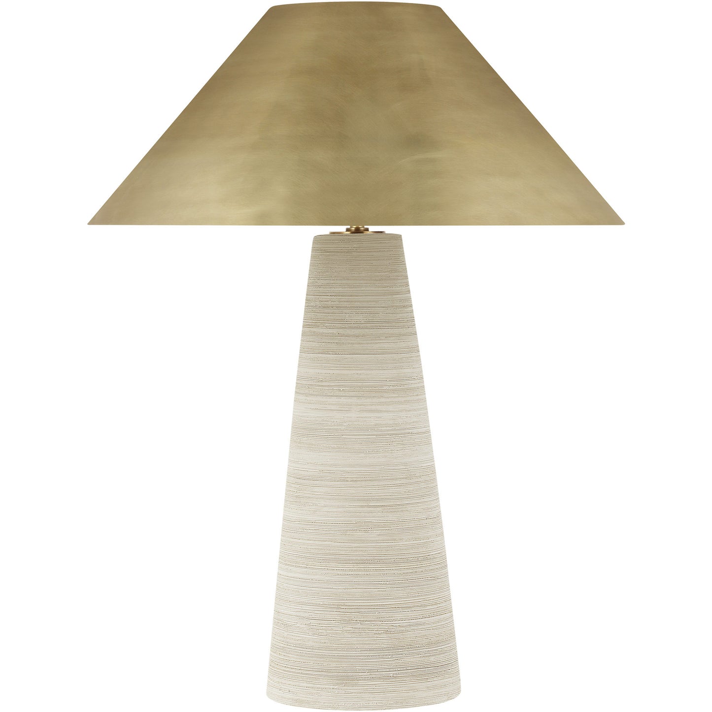 Visual Comfort Architectural 700PRTKRMCRNB-LED930 Karam 28.5" Table Lamp, Color Temperature 3000K, 90 CRI, 1100 lumens, Natural Brass/Cream Finish