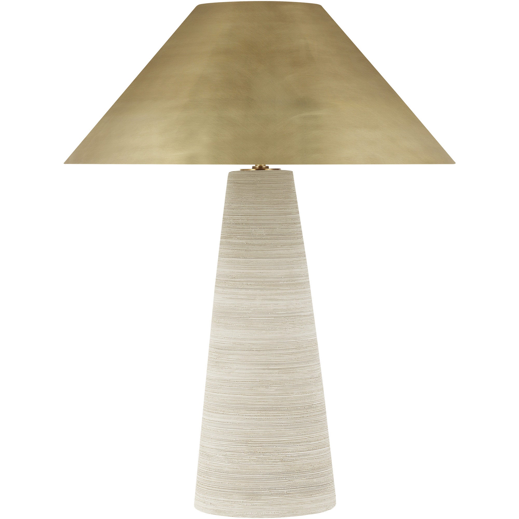 Visual Comfort Architectural 700PRTKRMCRNB-LED930 Karam 28.5" Table Lamp, Color Temperature 3000K, 90 CRI, 1100 lumens, Natural Brass/Cream Finish