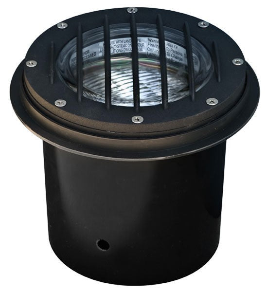 Dabmar Lighting LV305-L9-64K-B LED Cast Aluminum In-Ground Well Light w/ Grill, Color Temperature 6400K, Black Finish