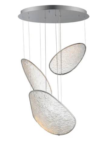 ET2 Contemporary Lighting E24974-PC Moonscapes 3-Light LED Pendant, 2,280 Lumens, Color Temperature 3000K, Voltage 120-277V, Polished Chrome