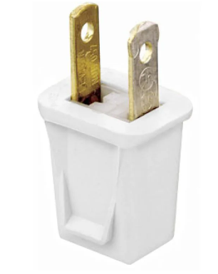 Leviton 123-PW Connectors, 1-15P Polarized Plug, White