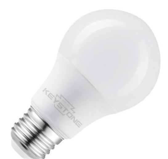Keystone KT-LED9.5A19-O-835 /G3 LED A19 Bulb, 60W Equivalent, E26 Medium Base, Generation 3, Wattage 9W, Lumens 800 lm, Voltage 120V, Color Temperature 3500K