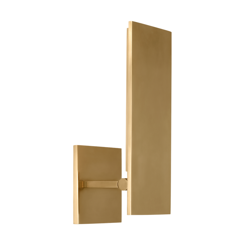 Visual Comfort Architectural KWWS61327HAB Modern Angolo 11.3" Outdoor Wall Sconce light - CCT: 2700K - Finish: Antique Brass