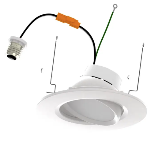 Keystone KT-LED11RD-6C-9CSF-DIM-G LED Residential Retrofit Gimbal, 6" Round, Multi-Color Temperature, Voltage 120V, Wattage 11W, TRIAC Dimming, E26 Adapter Included