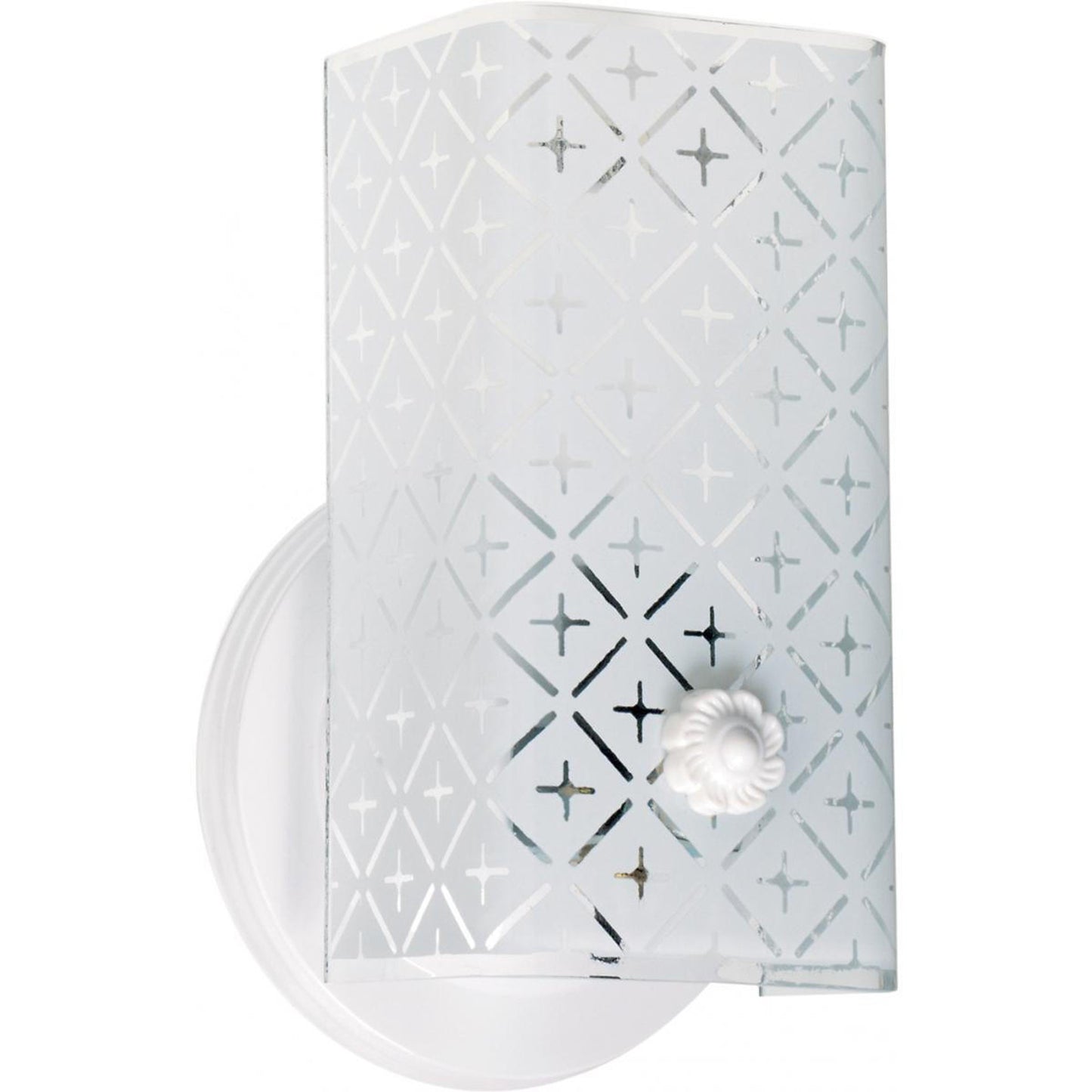 Nuvo SF76-273 1 Light 7" Vanity Light Fixture, Diamond "U" Channel Glass, White Finish