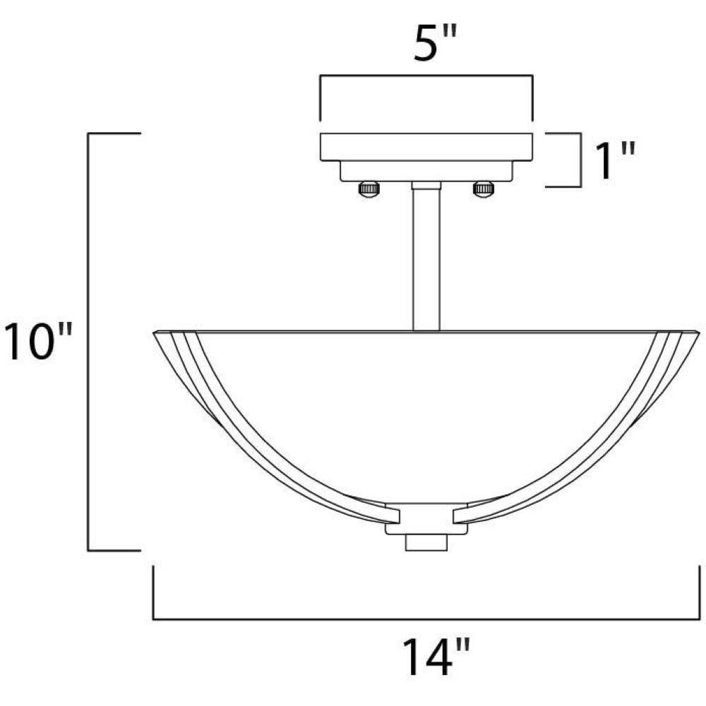 Maxim Lighting 20021SWPC Rocco Semi-Flush Mount Dimensions - 14 inch wide by 10 inch high